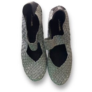 White mt. Women's Woven Textile Maryjane Strap Wedge Sandals Gray Size‎ 7.5M